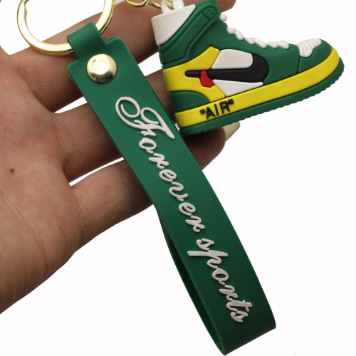 New Trending Sneakers keychains 3D Cute Sneakers/Shoe Design Keychain with Loop and Hook Key Chain (Green)